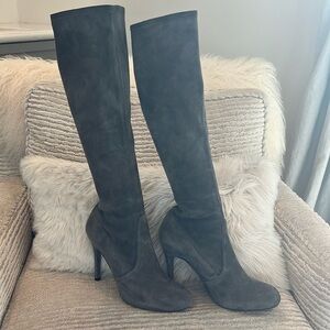 Stuart Weitzman grey suede boots